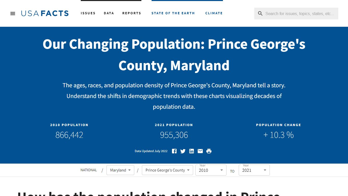 Prince George's County, MD population by year, race, & more